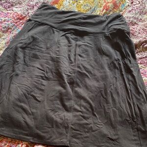 Athleta brown a-line flare midi skirt knee length m medium med